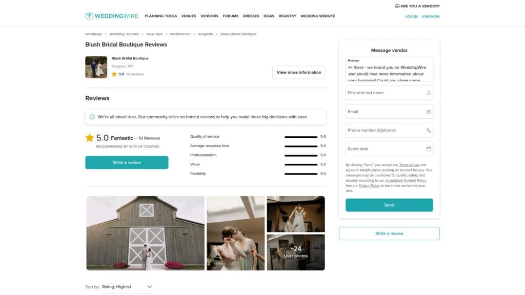 Blush Bridal Bowling Green boutique