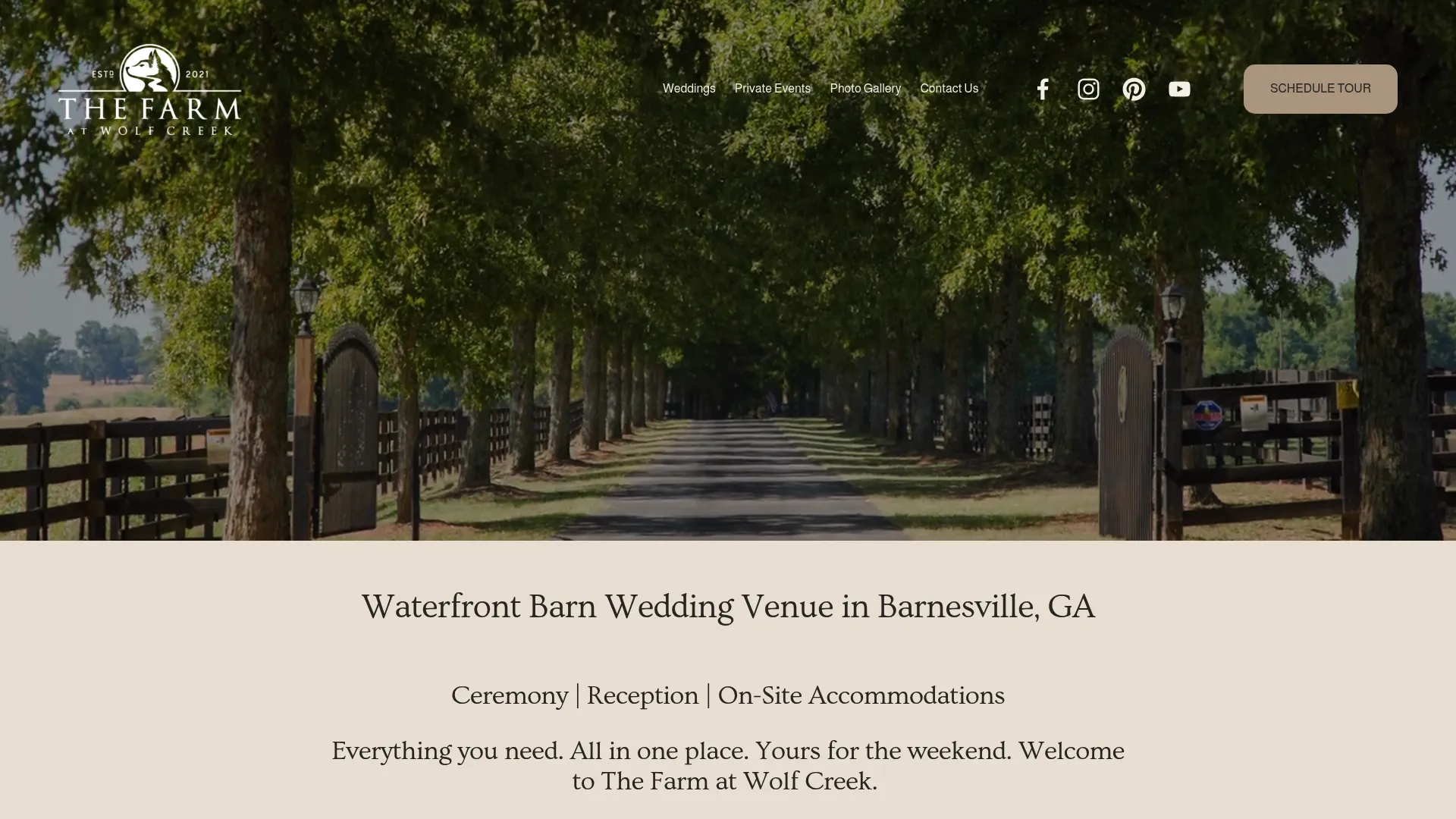 Wolf Creek Farm waterfront chapel ceremony site