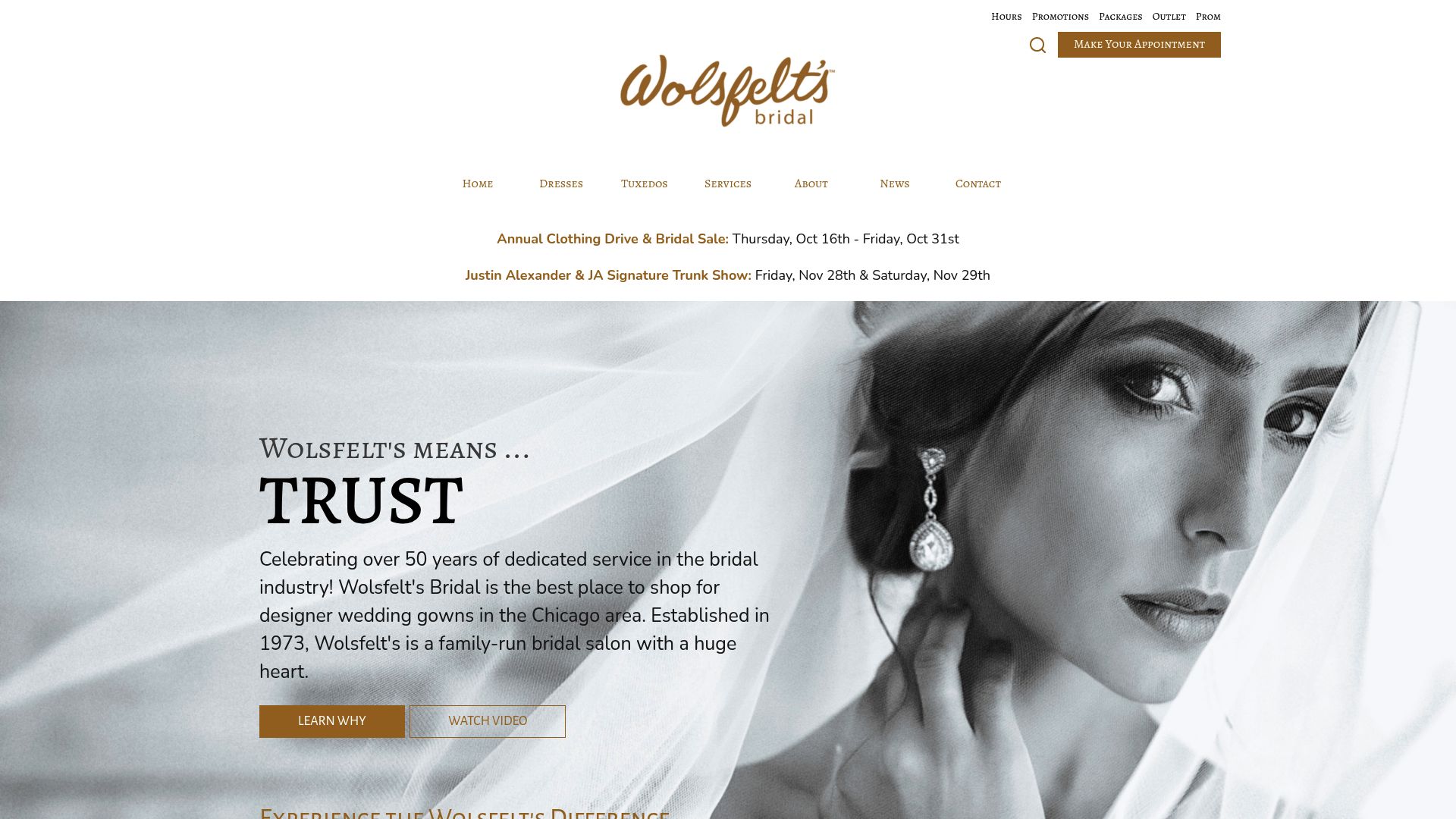 Wolsfelt's Bridal boutique interior