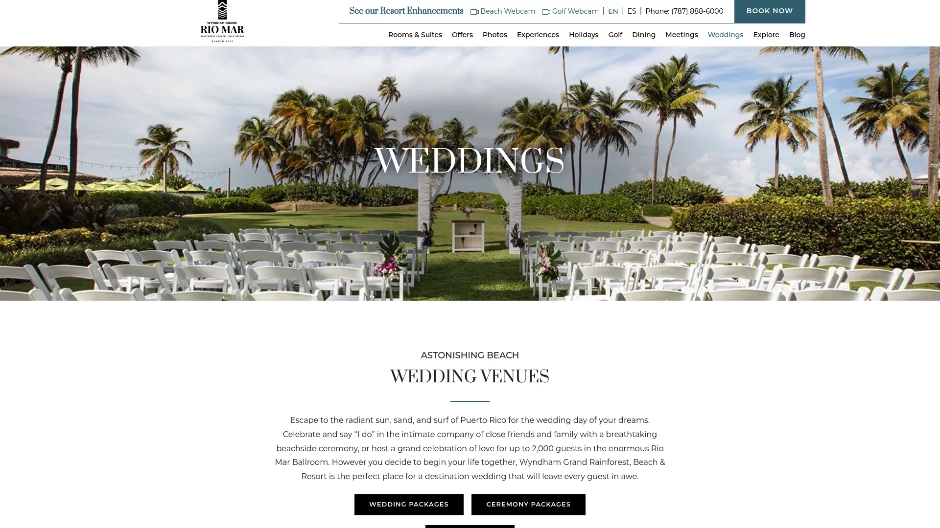 Wyndham Grand Rio Mar ballroom large capacity wedding venue