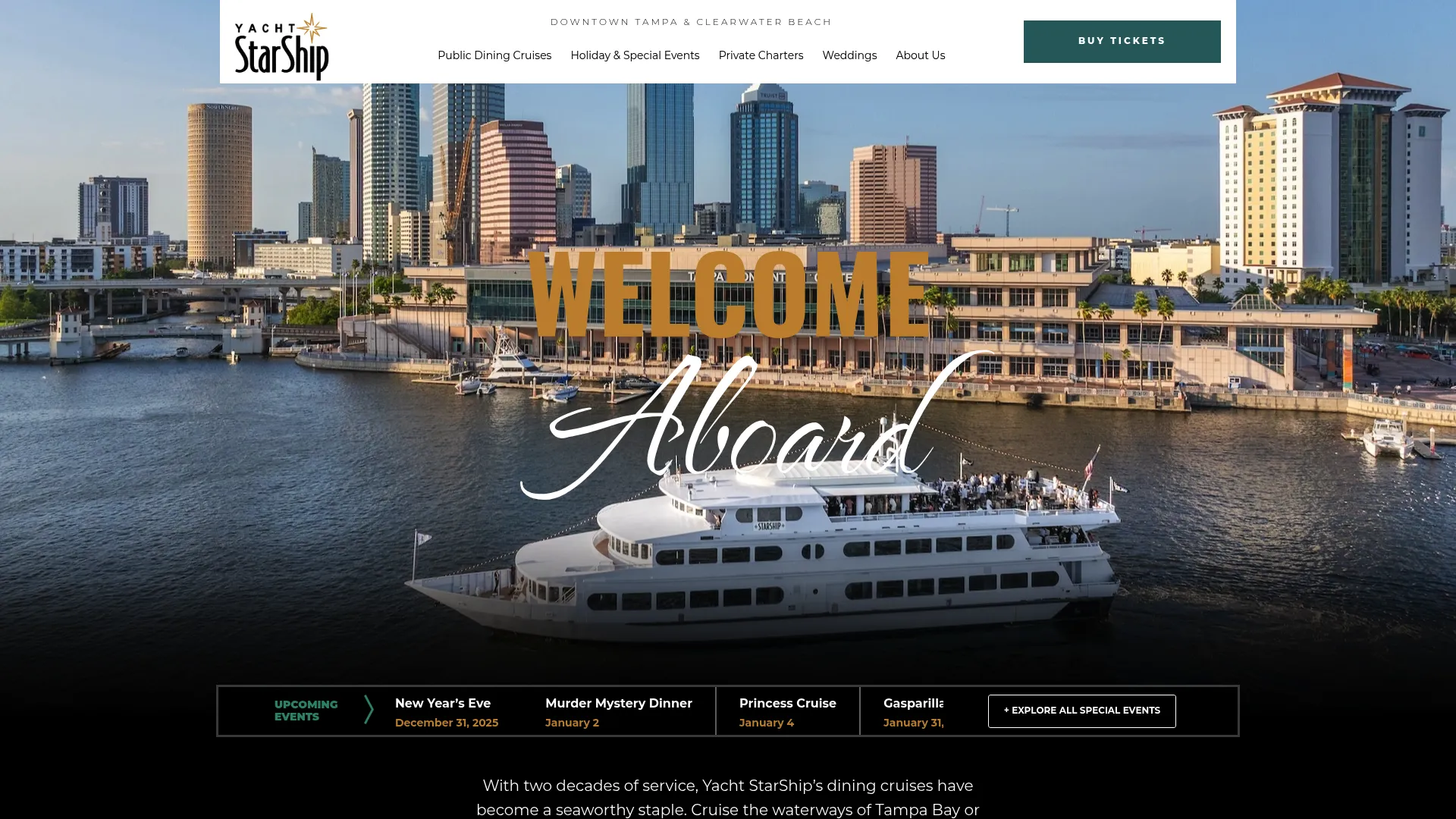 Yacht StarShip luxury cruise wedding venue on Tampa Bay