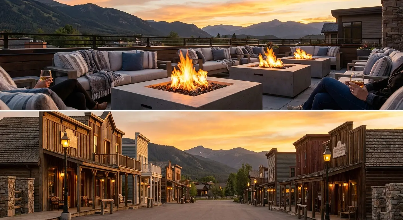 The Cloudveil hotel exterior in Jackson Hole Town Square