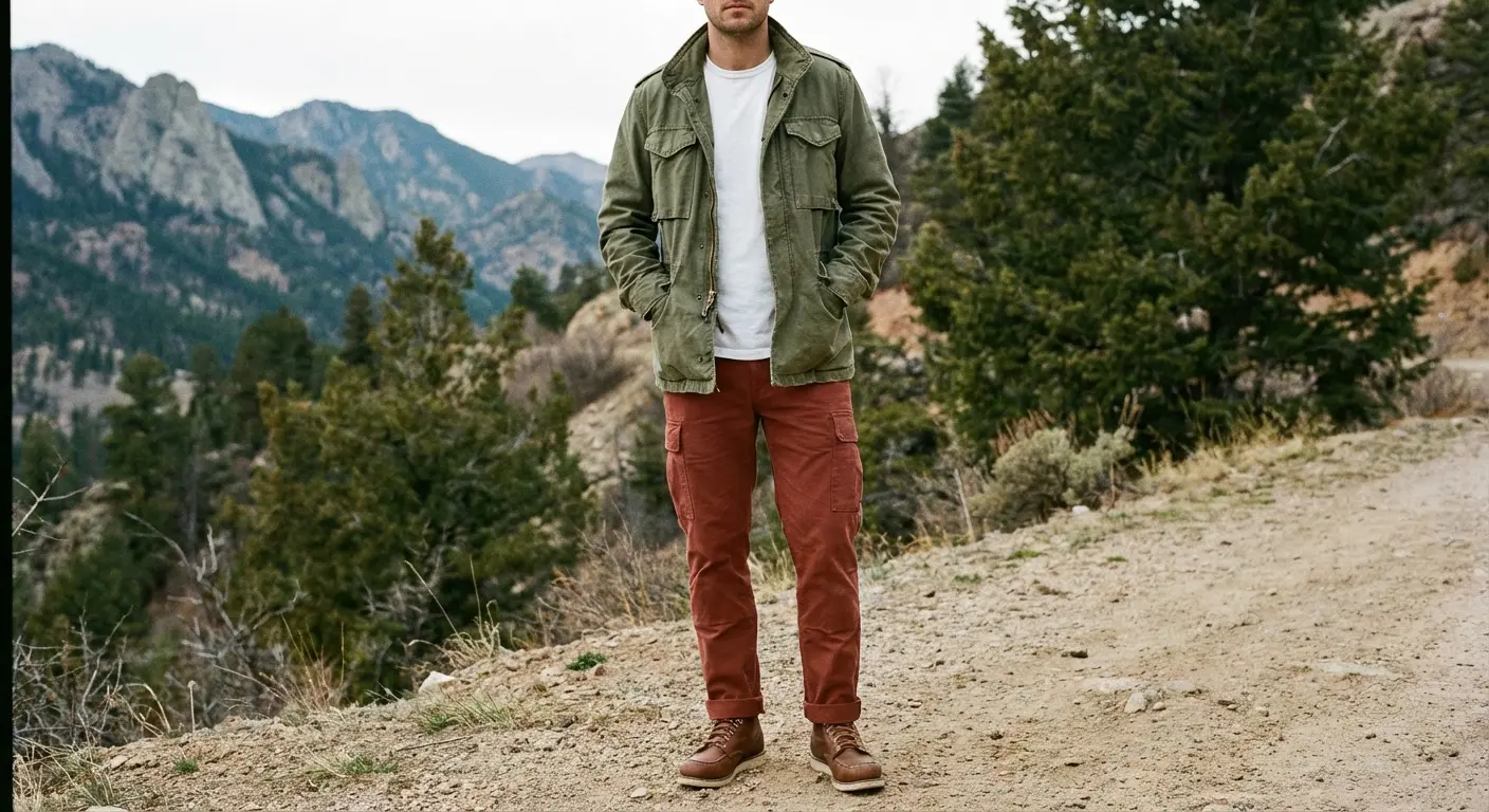 Olive is muddy enough to look utilitarian and stylish, not festive.