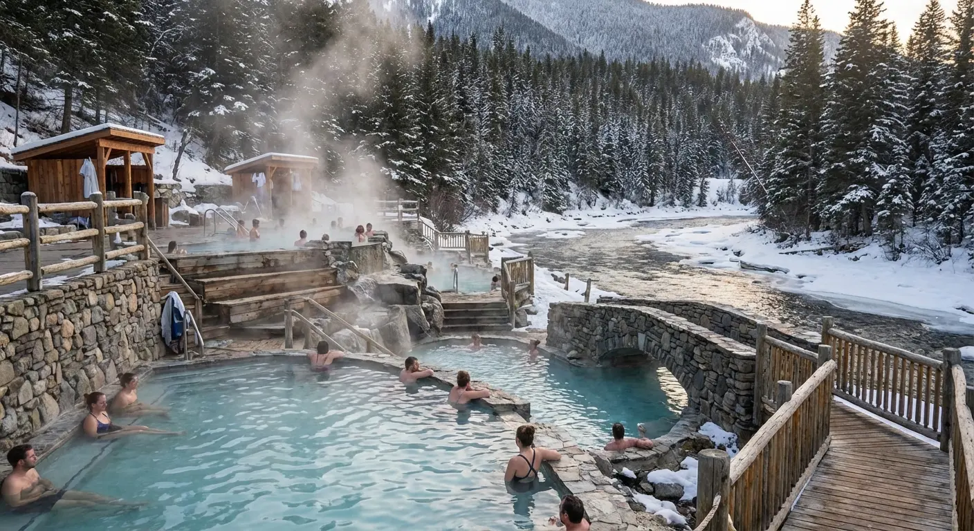 Astoria Hot Springs mineral pools along the river