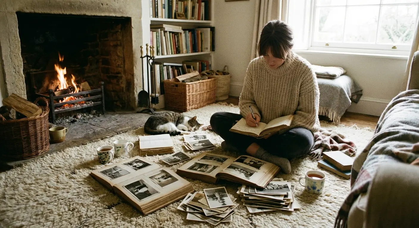 Bride smiling while reading vows from a book