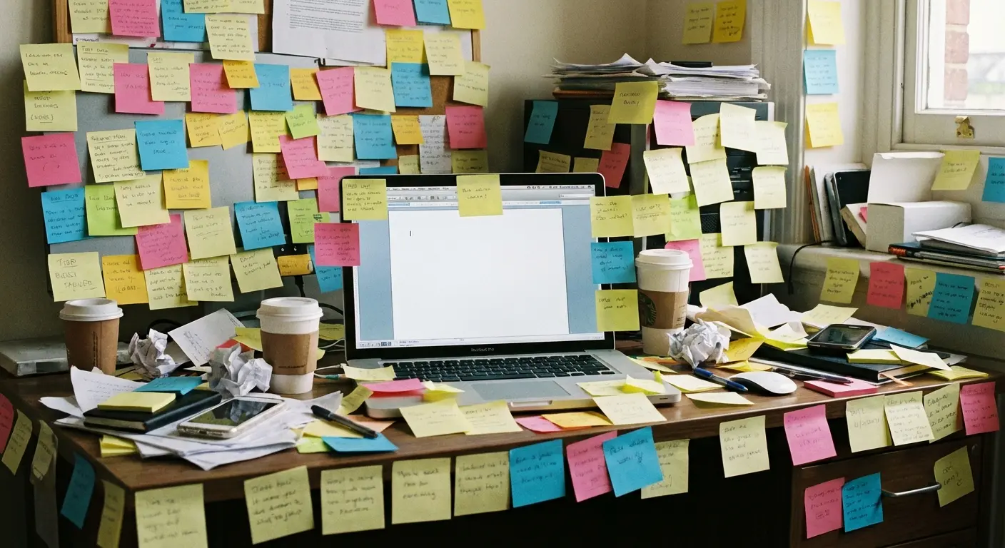 Father writing notes for his speech