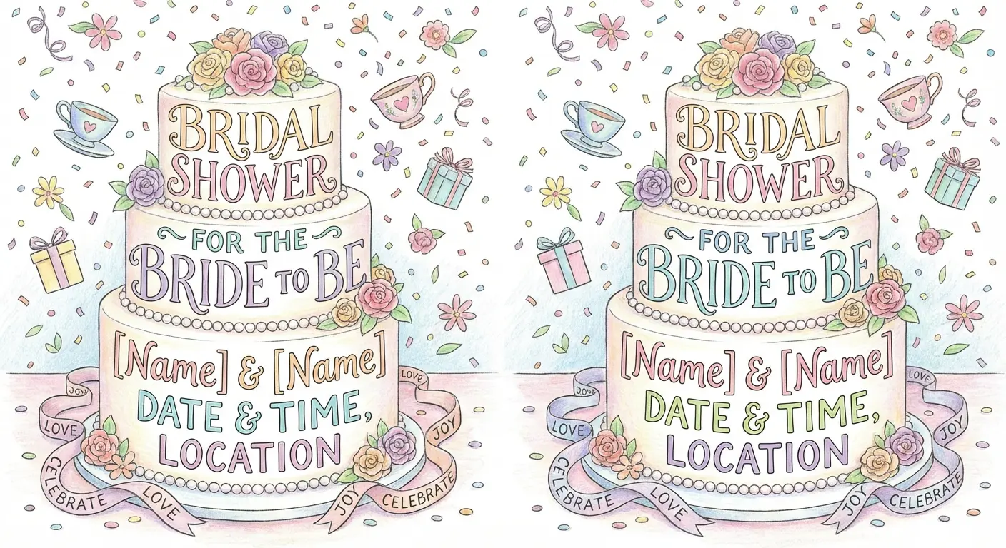 Celebration typography poem tiered cake design