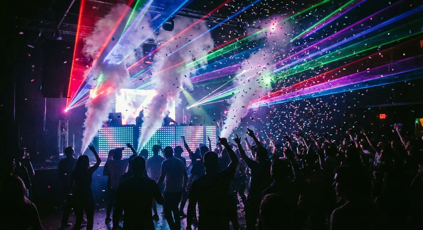 Performers on stage at Coco Bongo Punta Cana nightclub