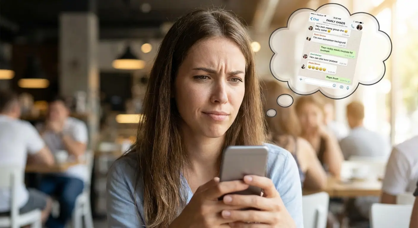 Group of friends looking at a phone together