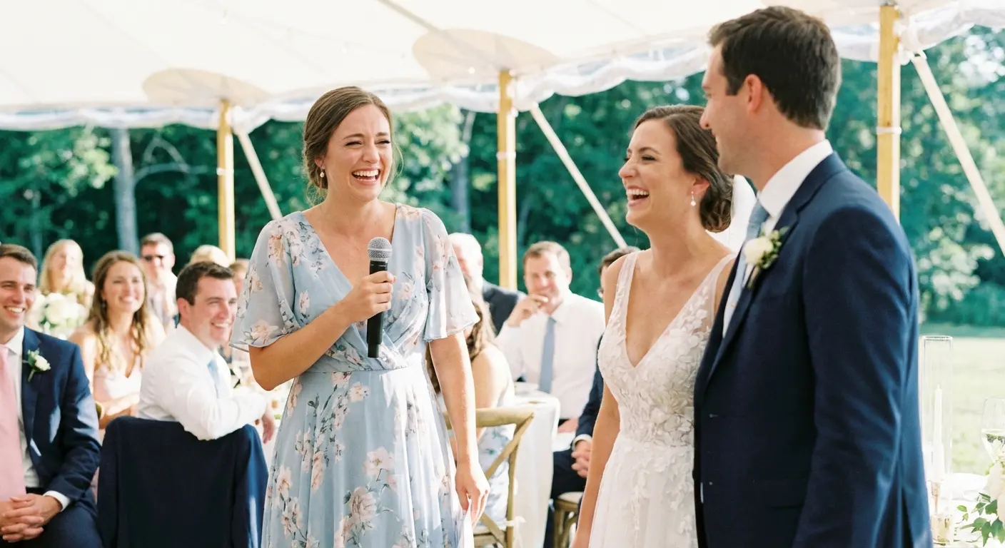 Maid of Honor giving a wedding speech