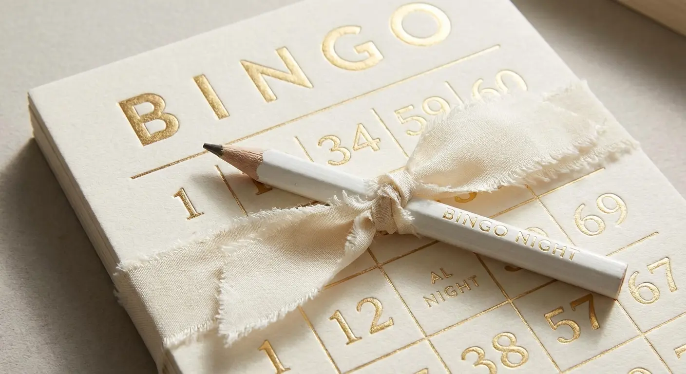 High quality cardstock bingo card with pencil
