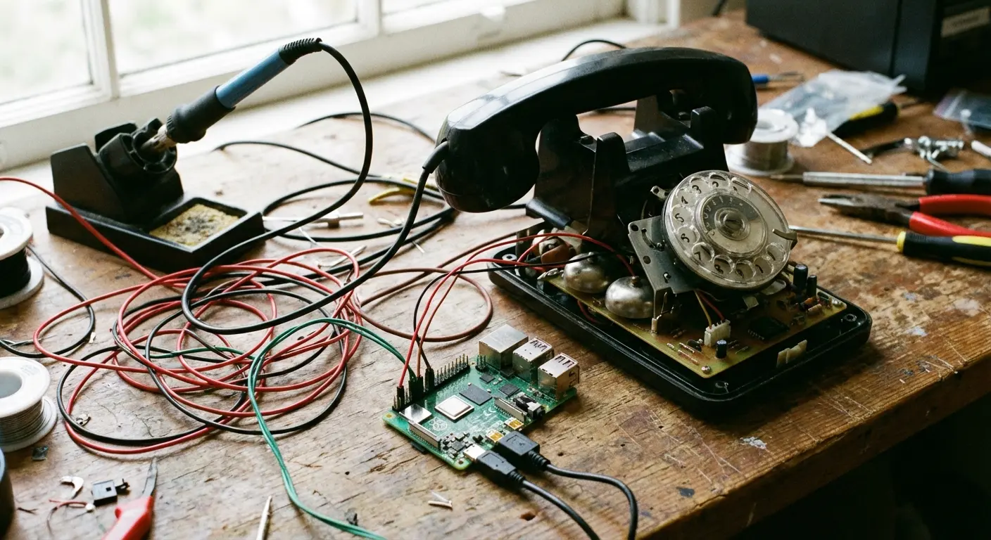 Internal components of a DIY audio guest book project