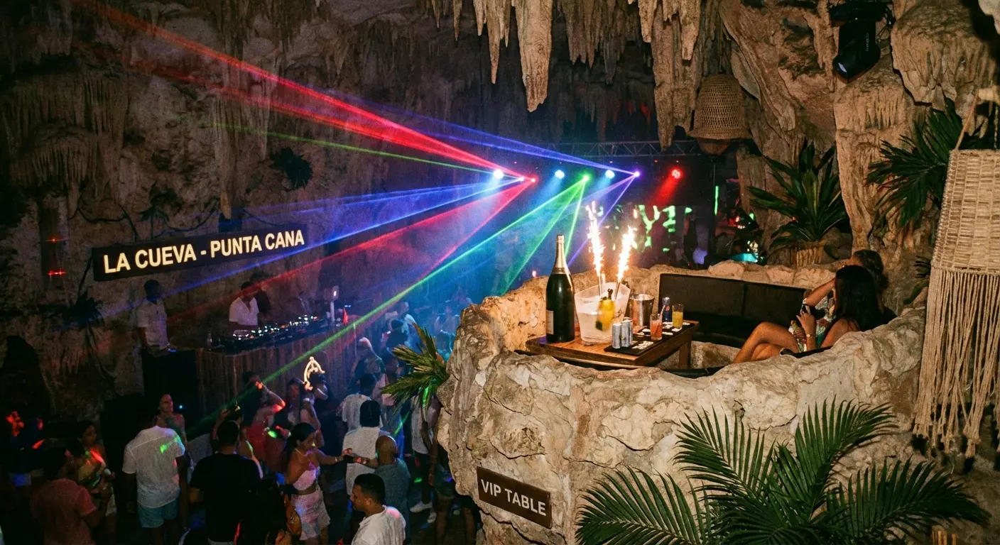 VIP table service at a nightclub in Punta Cana