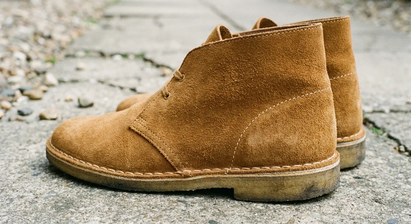 Tan suede desert boots