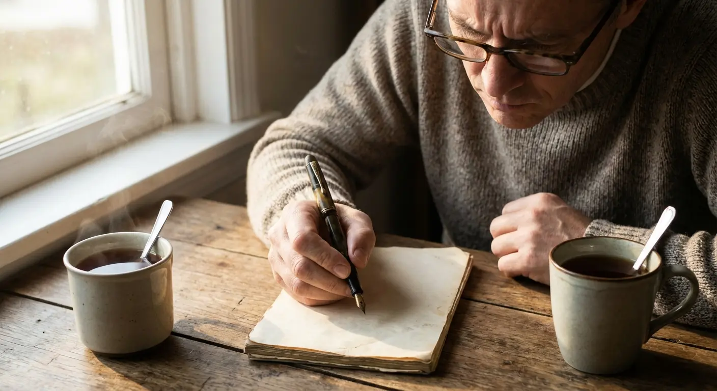 A person delivering a wedding toast using a lyric poem for inspiration