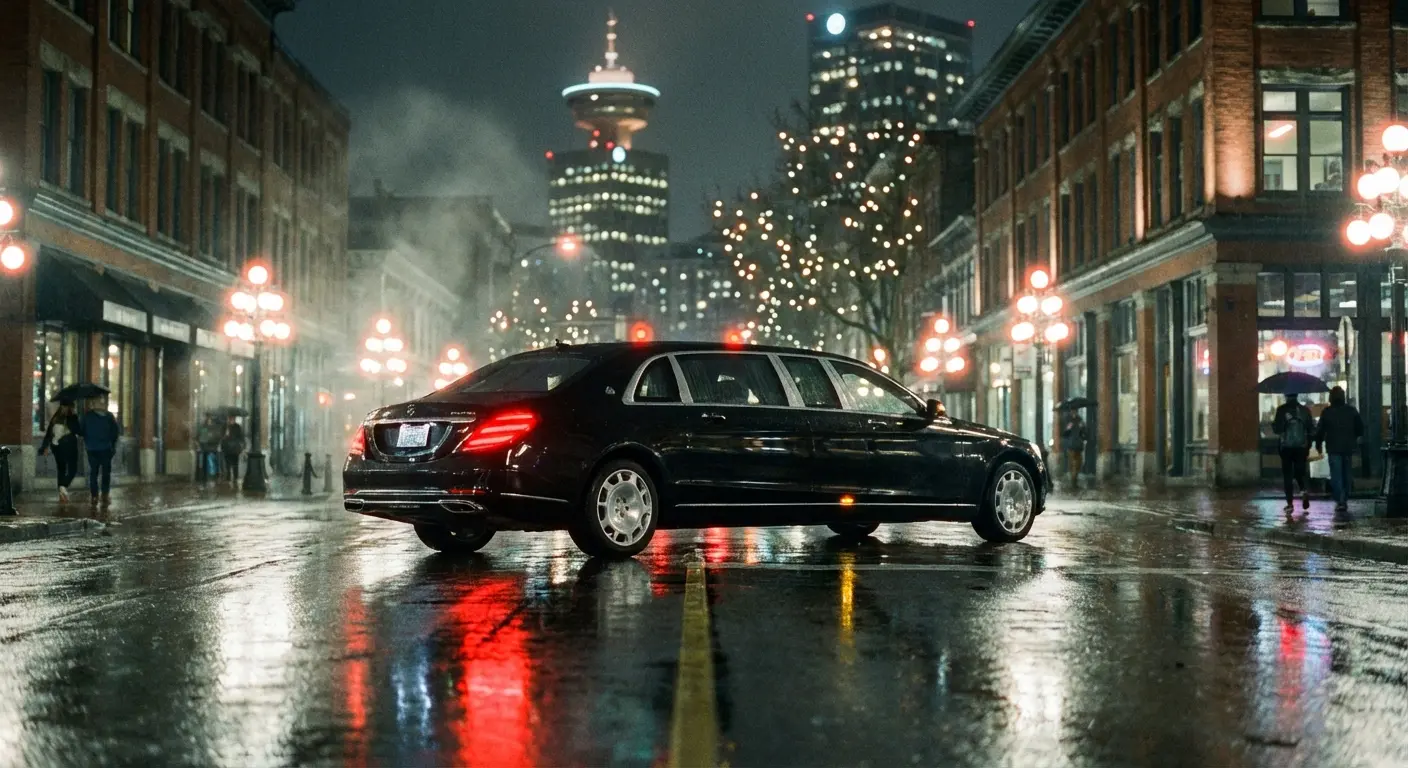 Private shuttle service transporting a bachelor party group at night