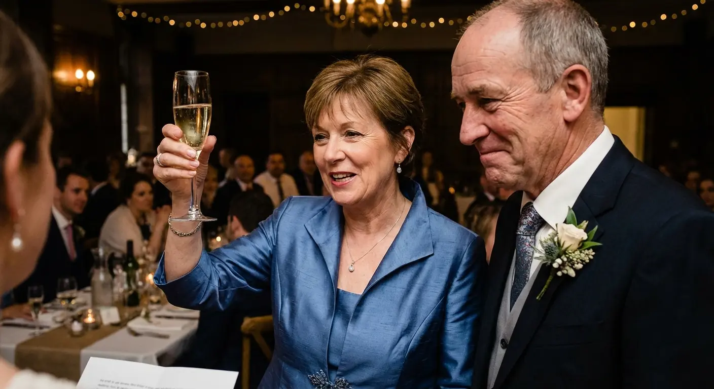 Step-mother of the groom sharing a moment with the groom