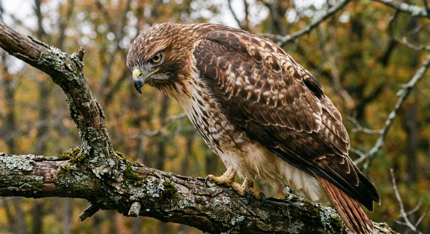 Hawk roosting representing the voice of nature