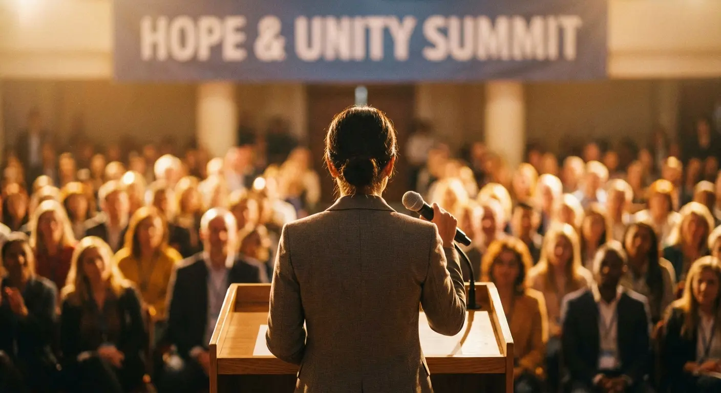 Person giving a toast