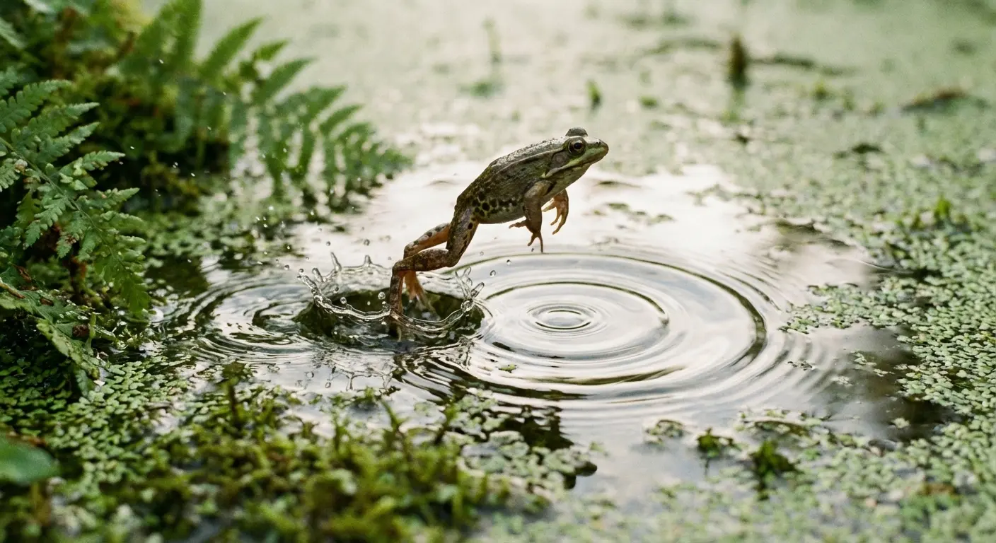 Water droplets falling