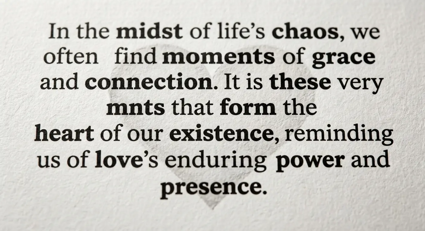 Block of text with specific words bolded to form a shape