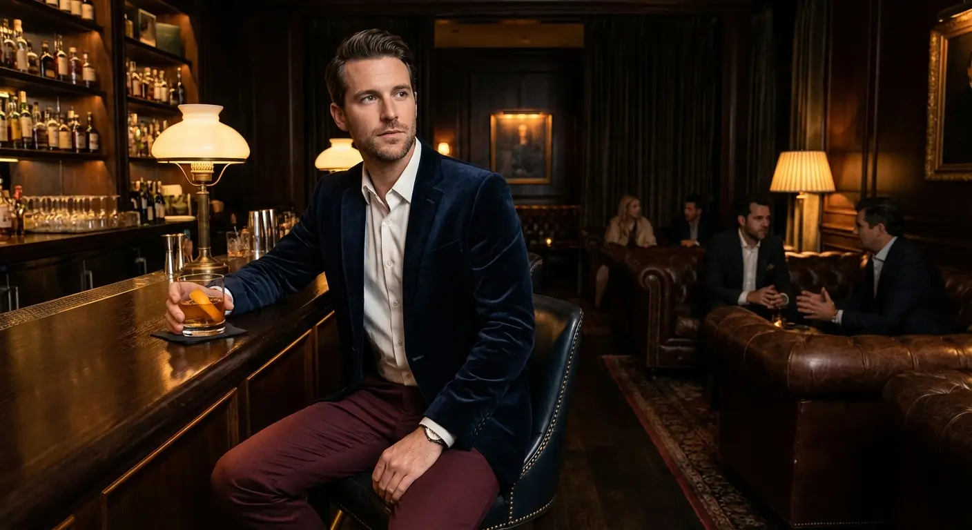 Midnight Blue shirt with maroon pants