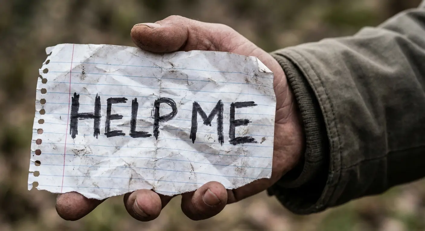 The nervous truth joke using a help me prop