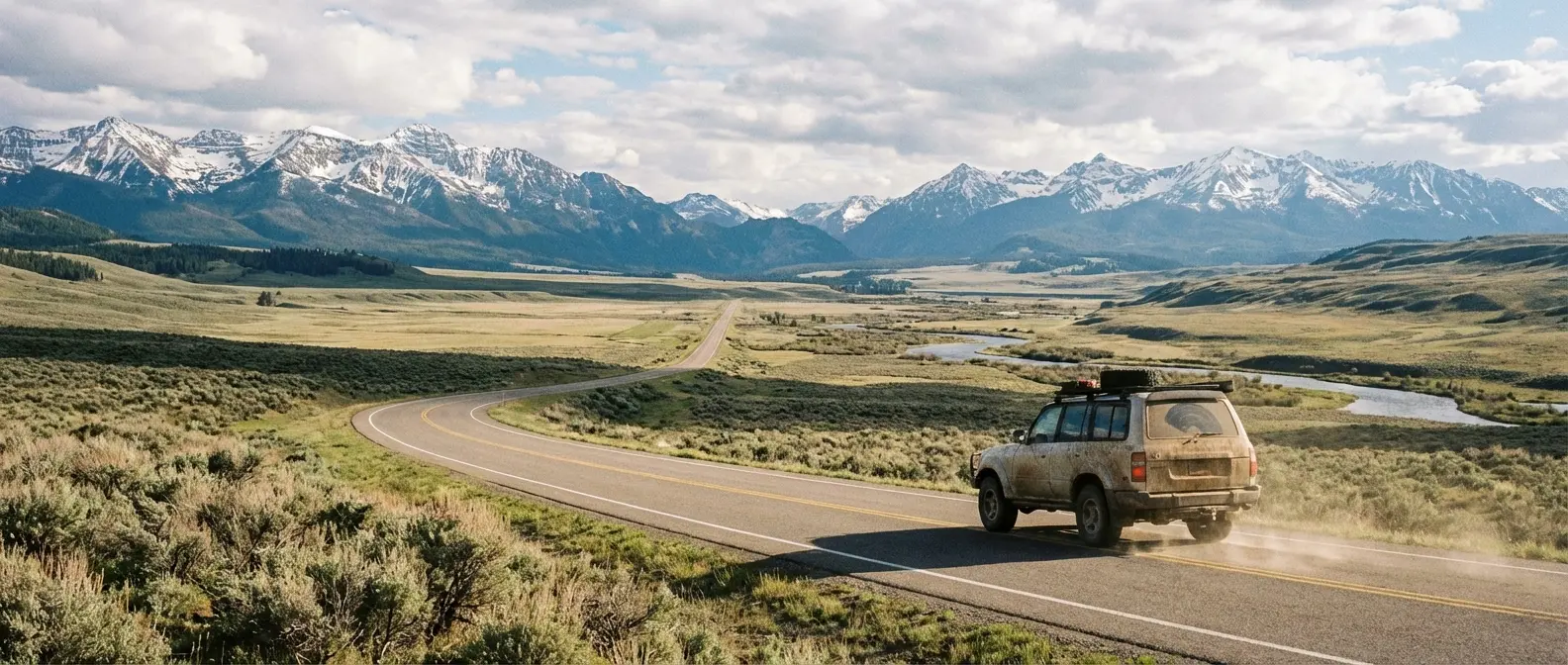 Scenic view of Montana mountains during summer season
