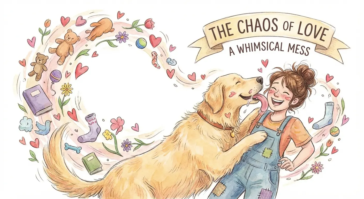 Dog licking owner's face