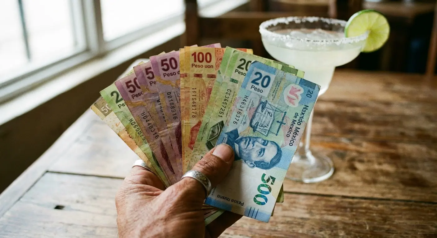 Counting Pesos for Tulum trip