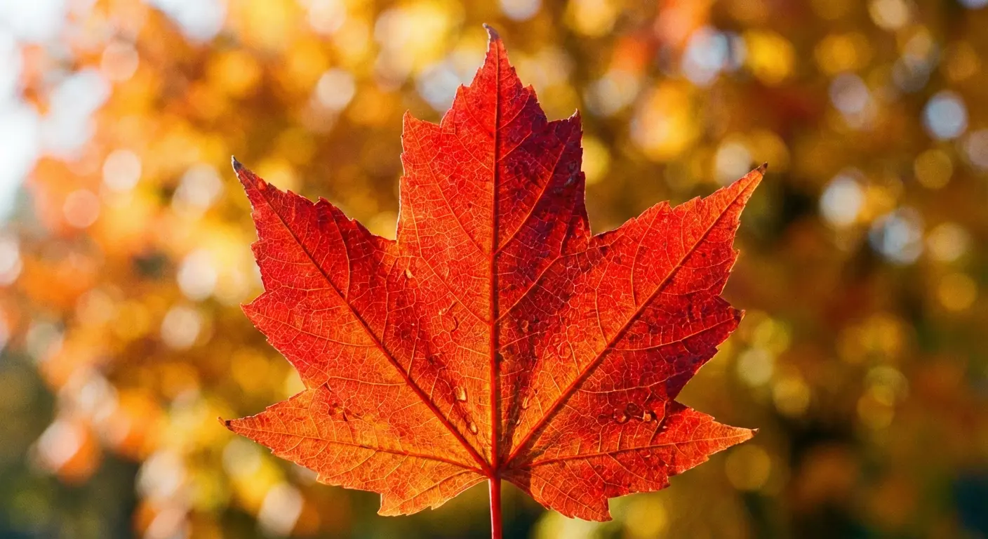 Red maple autumn tanka visualization