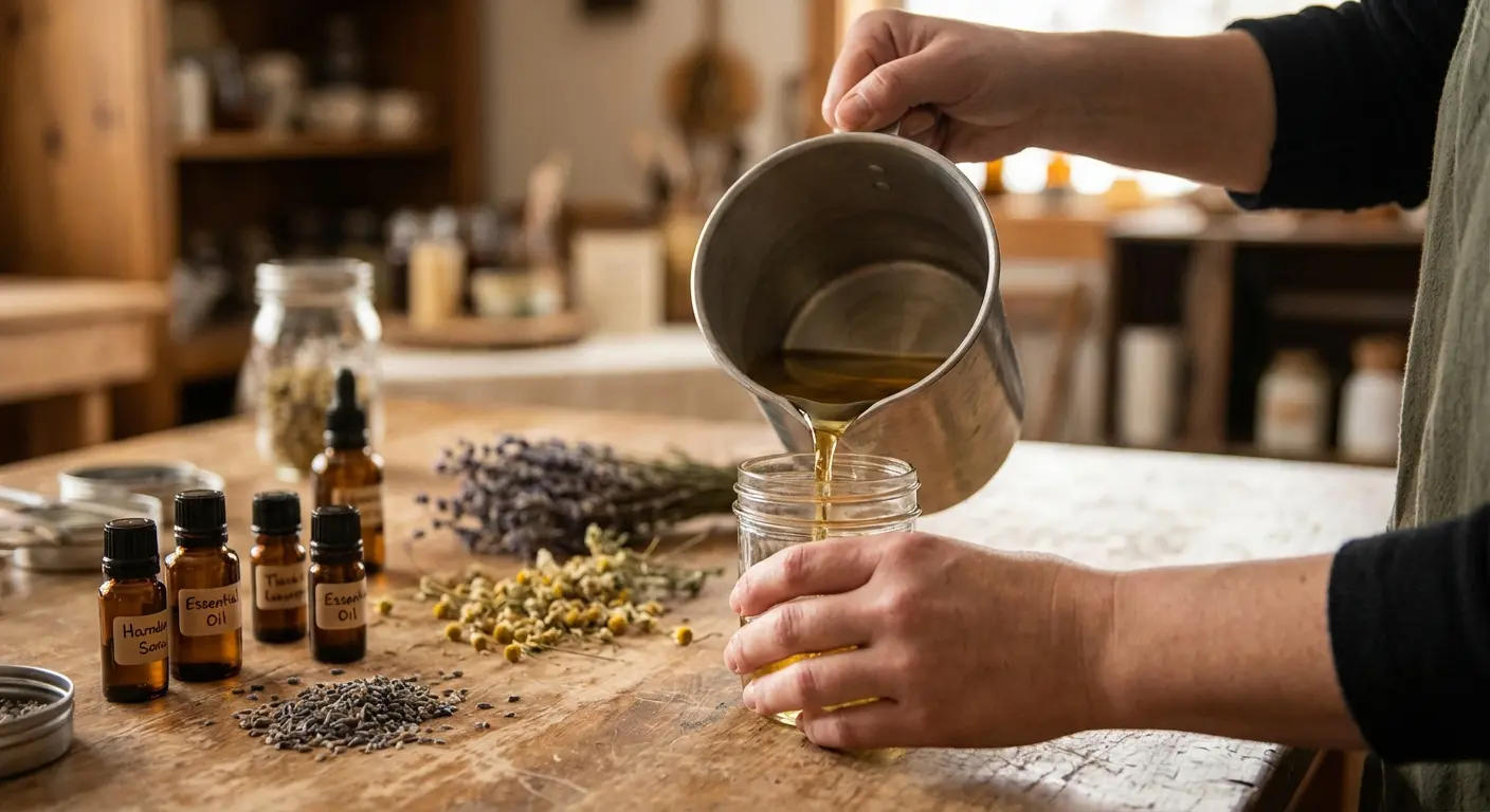 Candle making workshop setup