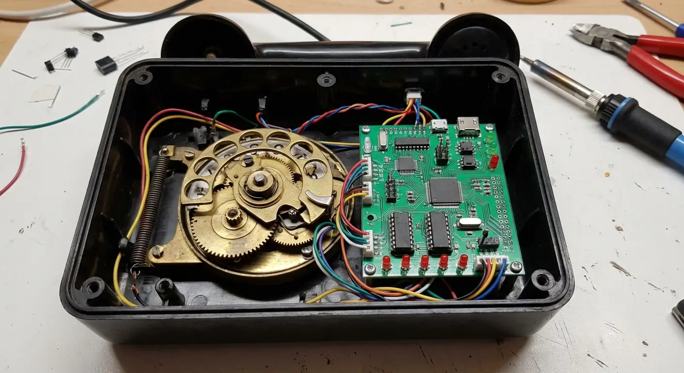 Close up of a vintage phone guest book receiver