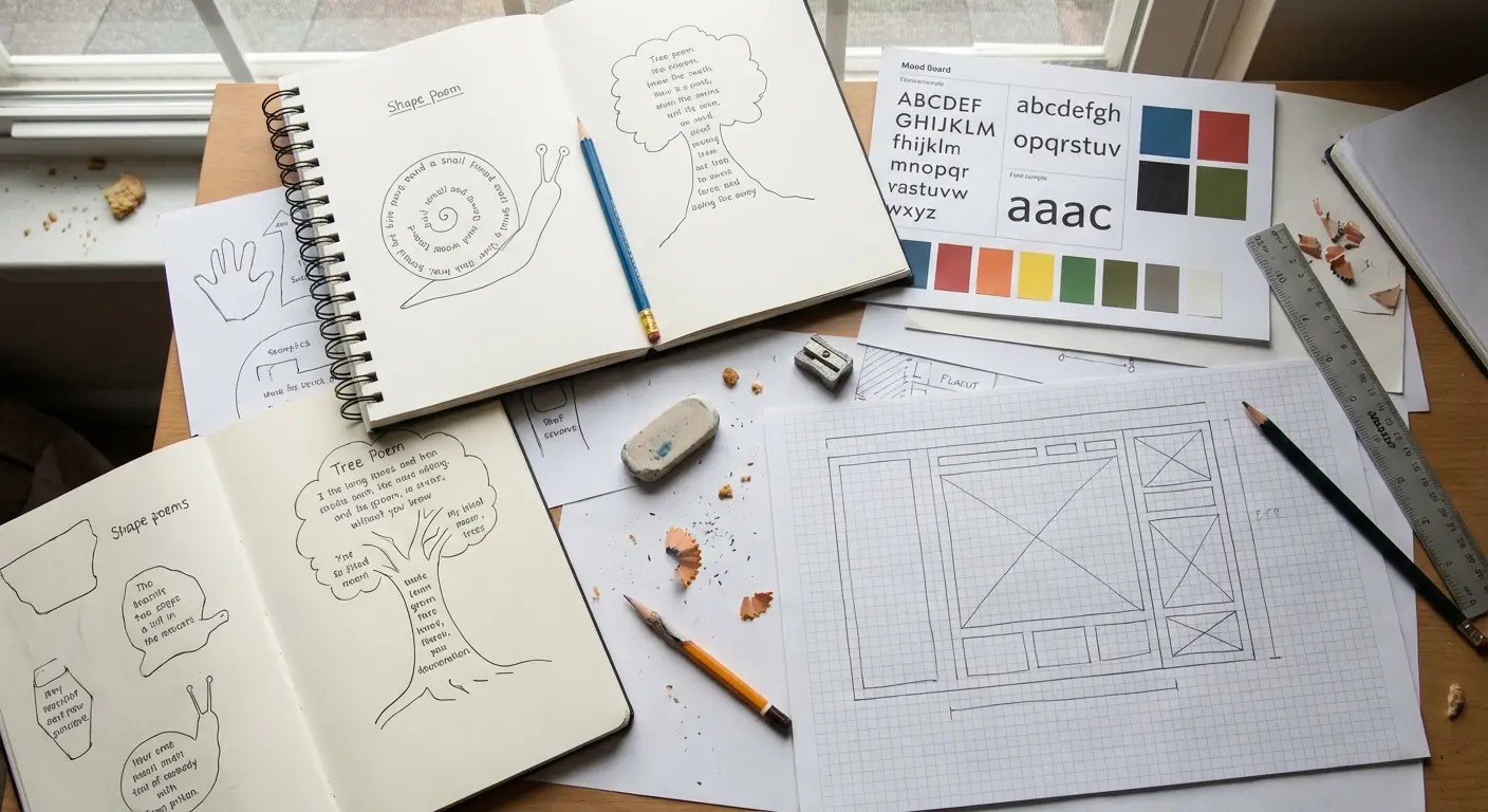 Visual design considerations for typography poems