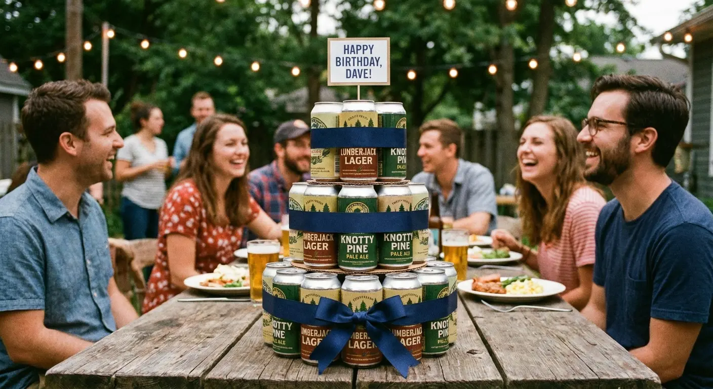 30-rack beer pyramid cake structure