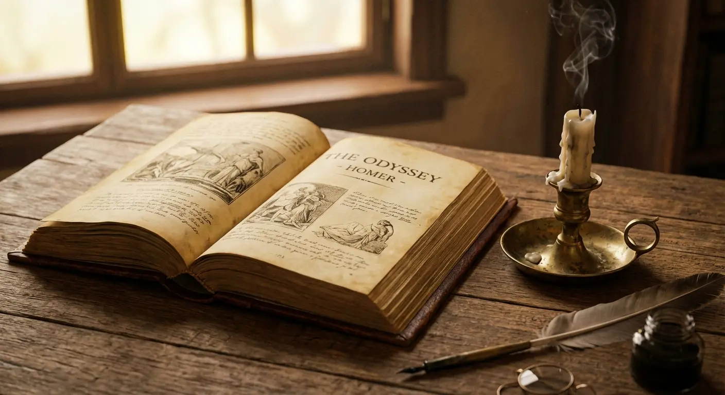 Old book open to classic elegy poems