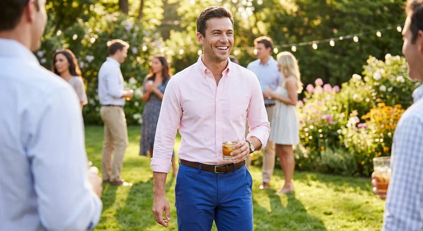 Pastel shirt with royal blue pants