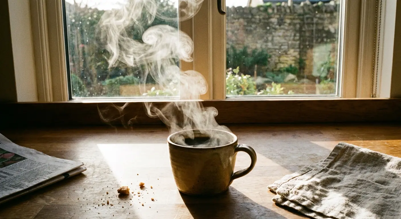 Ode to Coffee poem with coffee cup