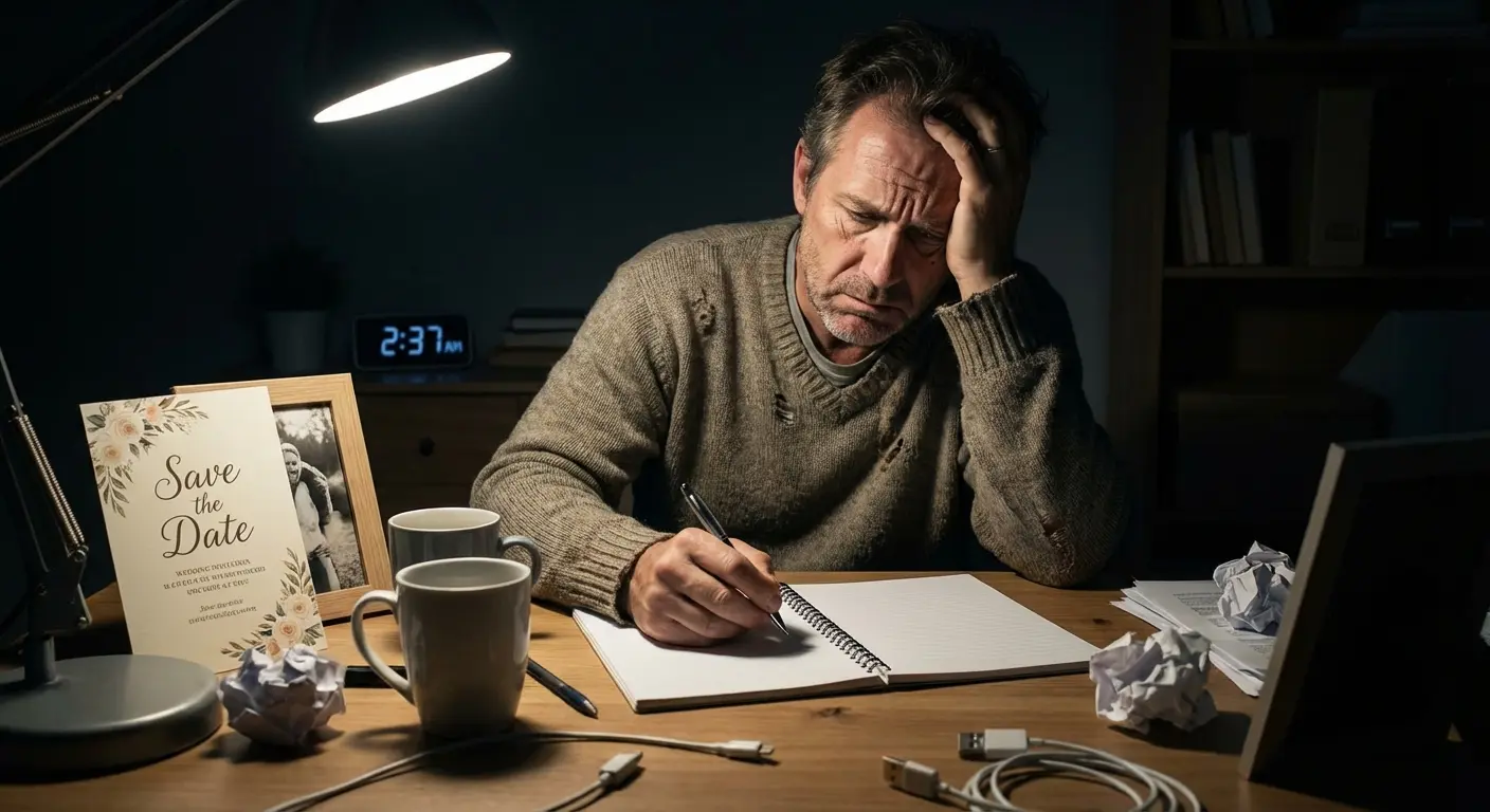 Father of the bride giving a toast at a wedding reception