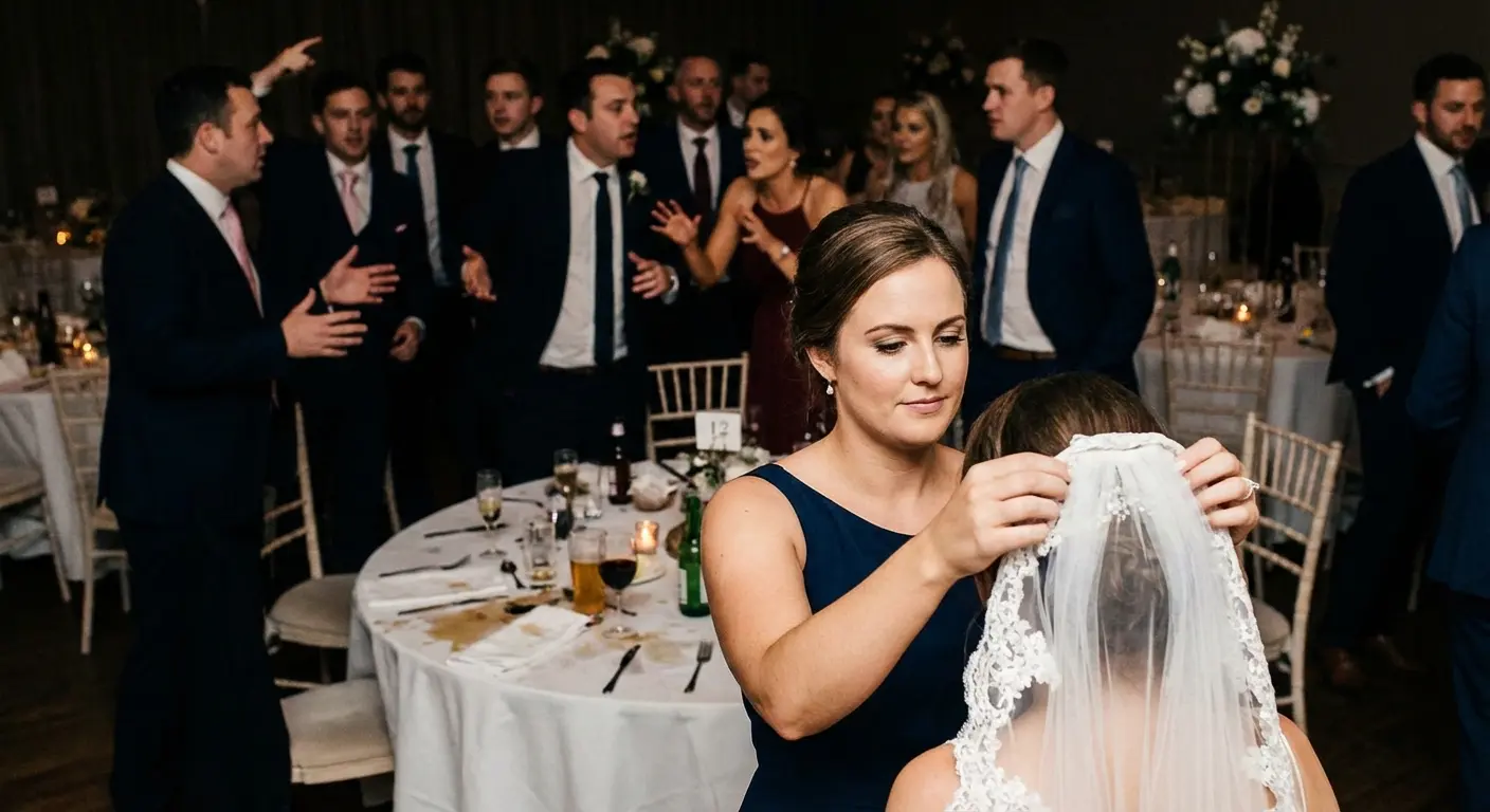 Professional bridesmaid blending into a wedding party
