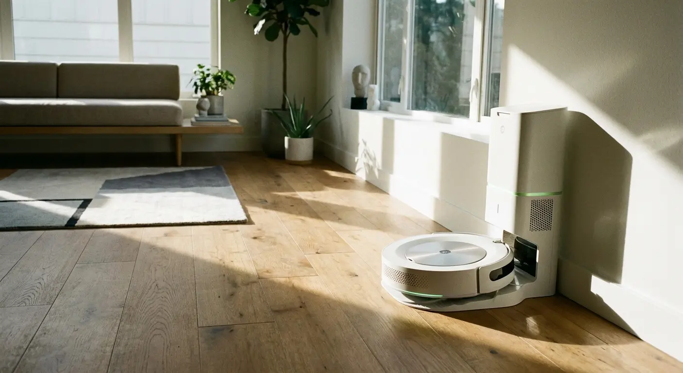 Robot vacuum cleaner on floor