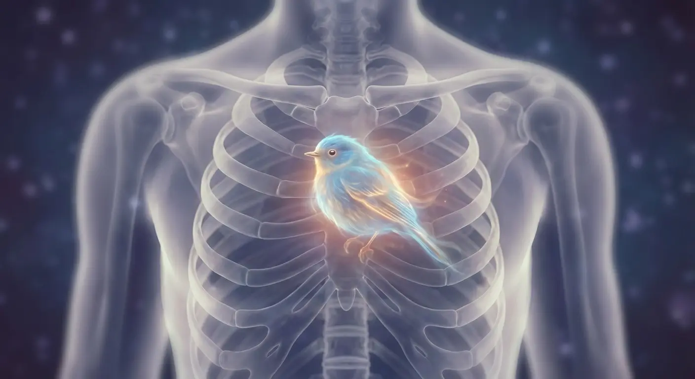 Hope personified as a bird perching in the soul