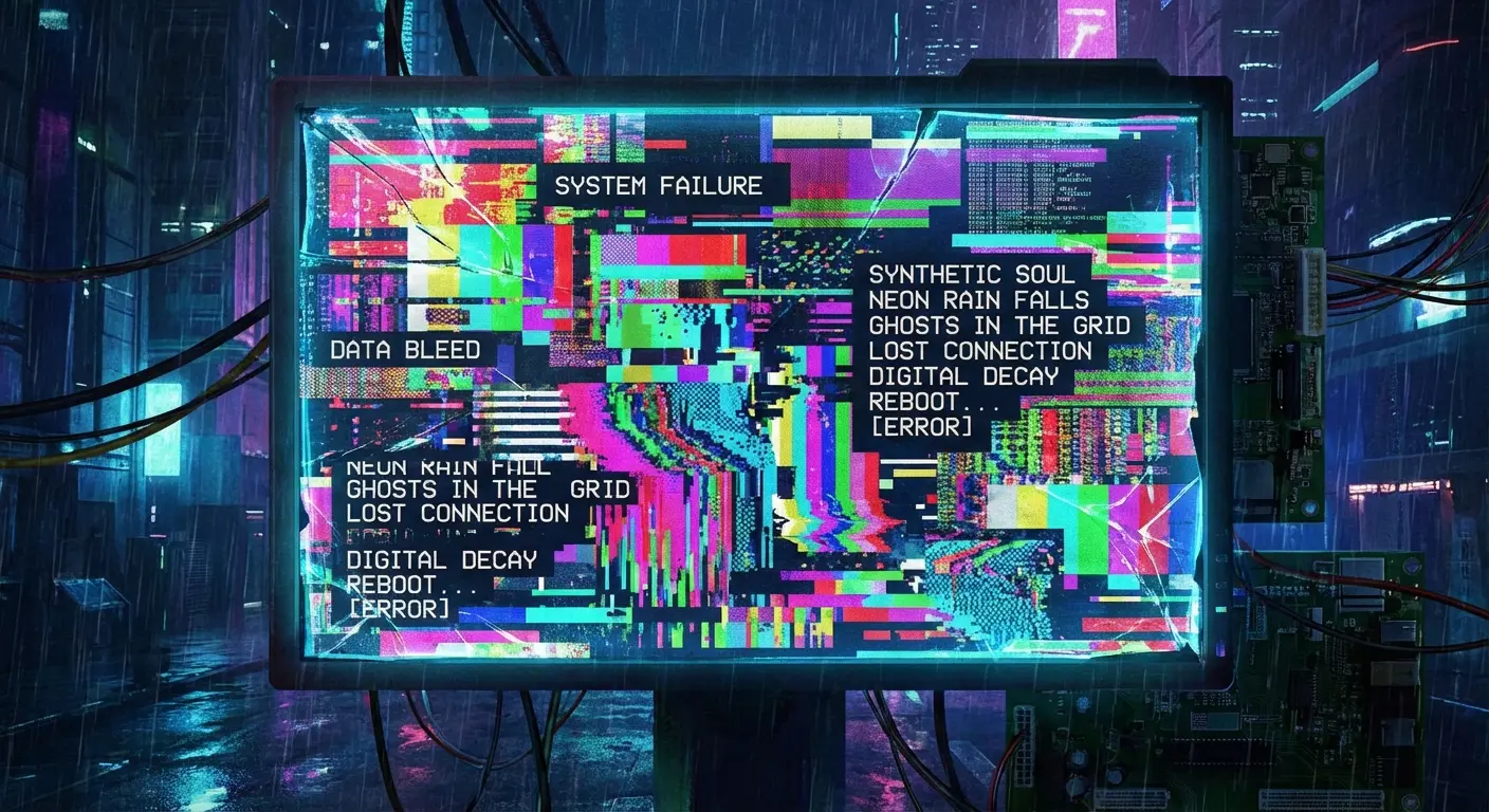 Glitch text block kinetic typography poem
