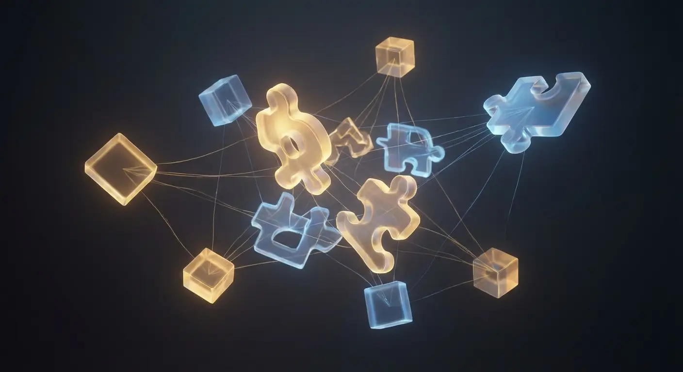 Abstract representation of words connecting.