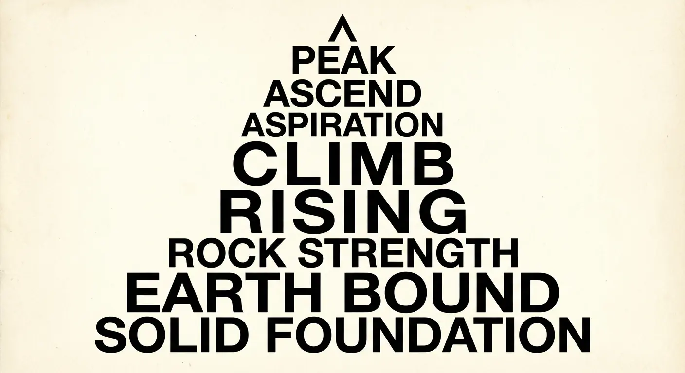 Mountain peak typography poem example