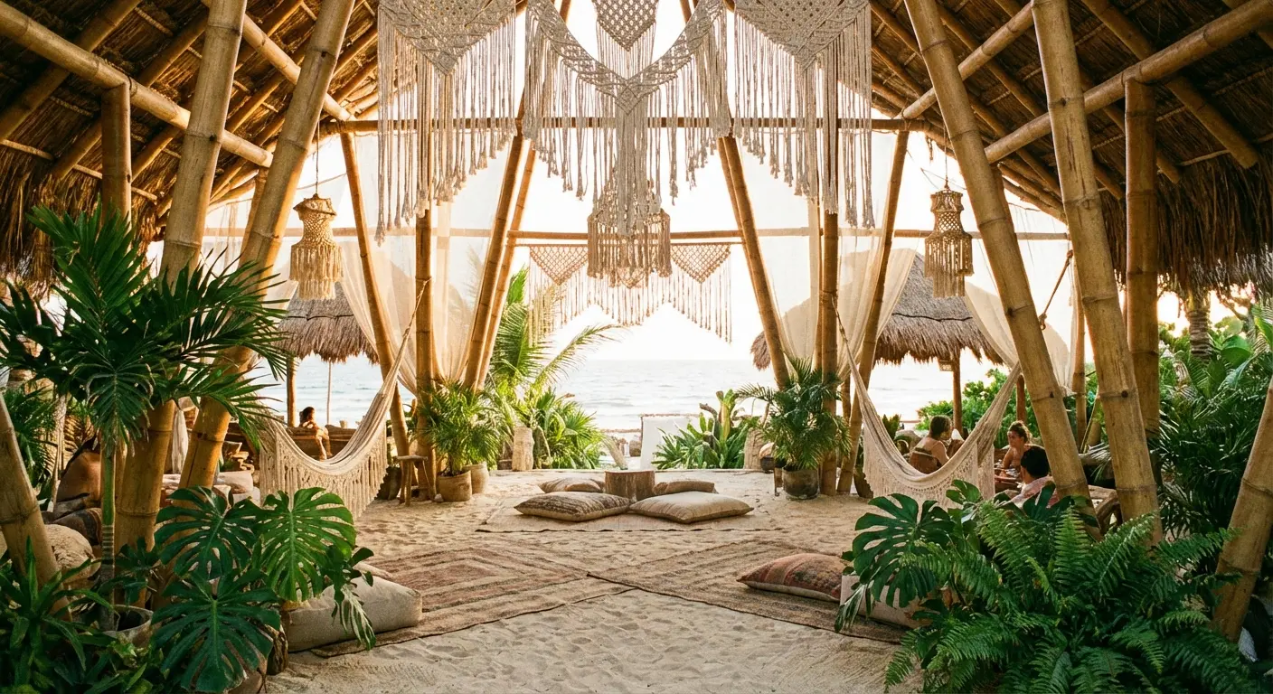 Tulum beach club with eco-chic decor