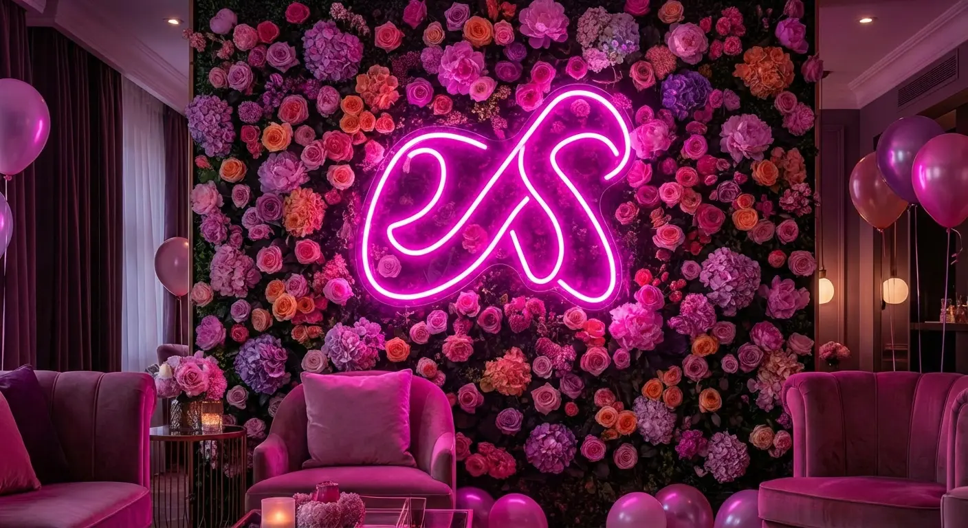 LED neon signs as the centerpiece of the room decor