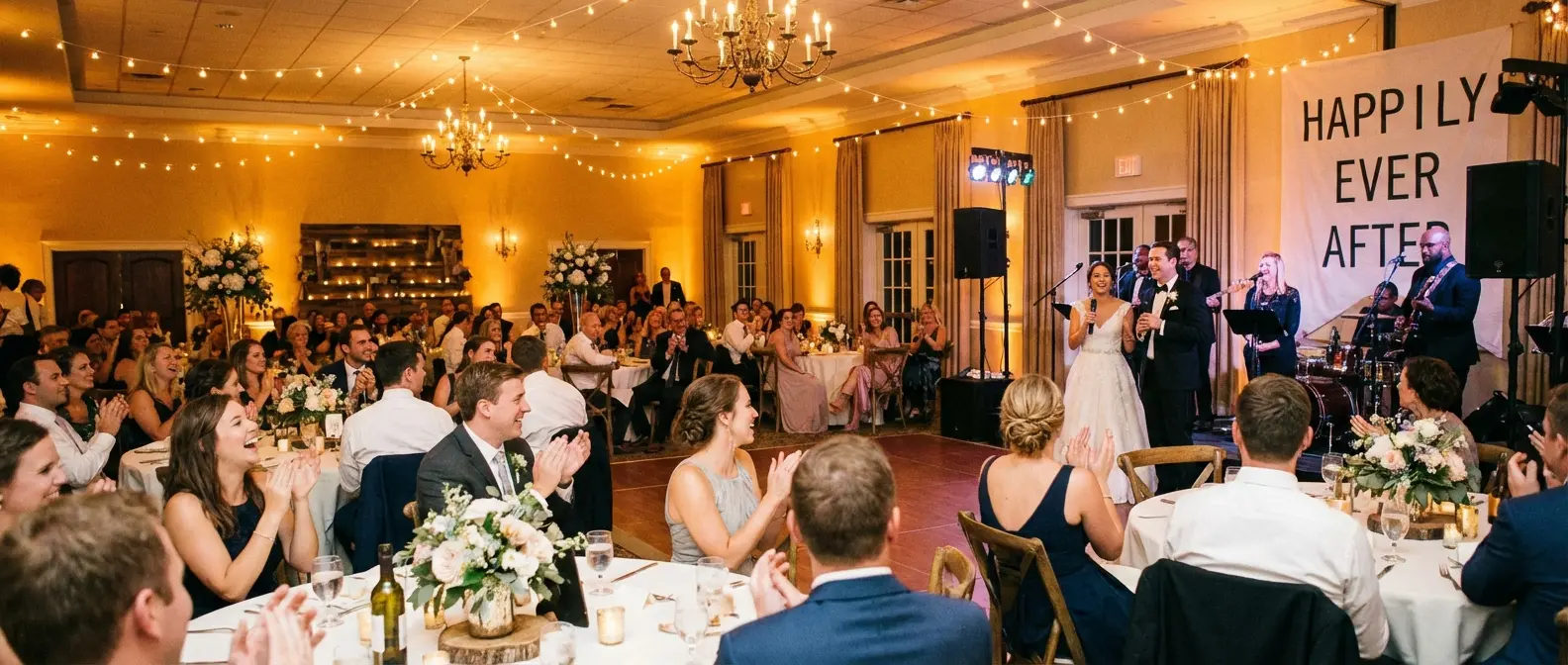 Microphone setup for a joint wedding speech