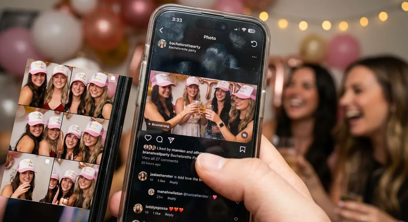 Bride and bridesmaids posing for a photo