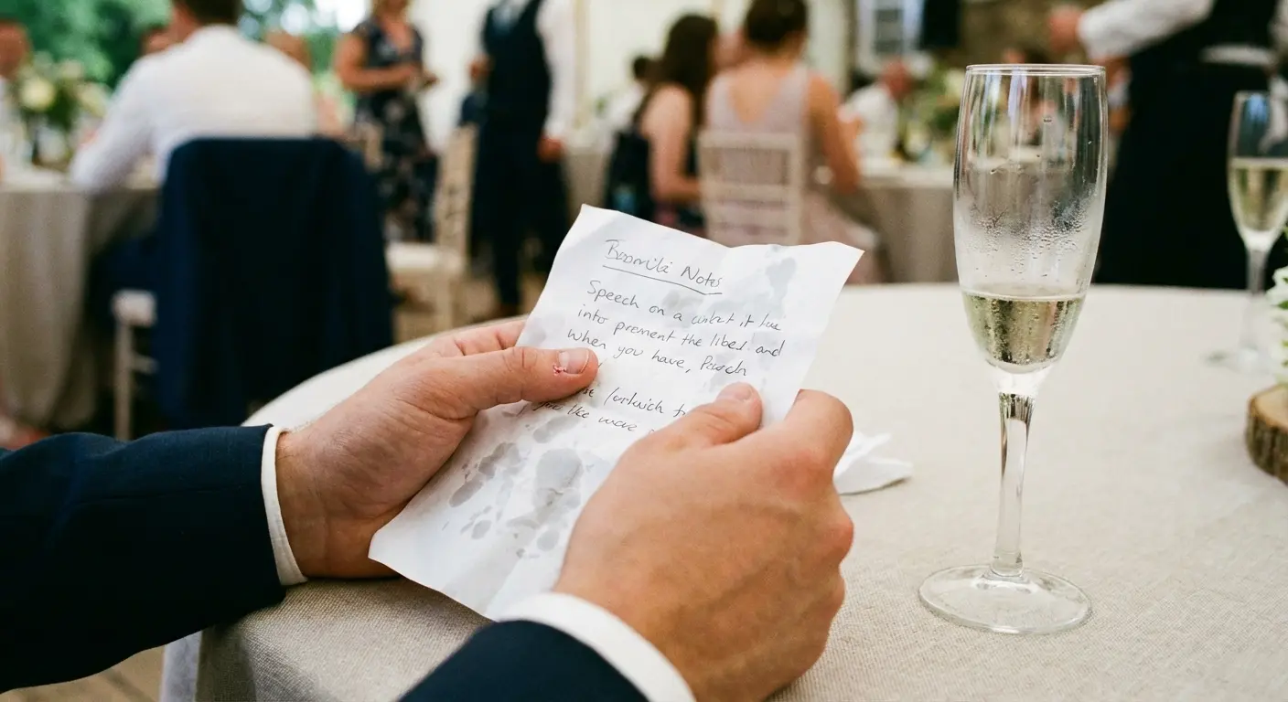 Bride writing a speech
